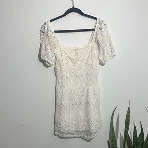 Free People Ivory Lace Mini Dress